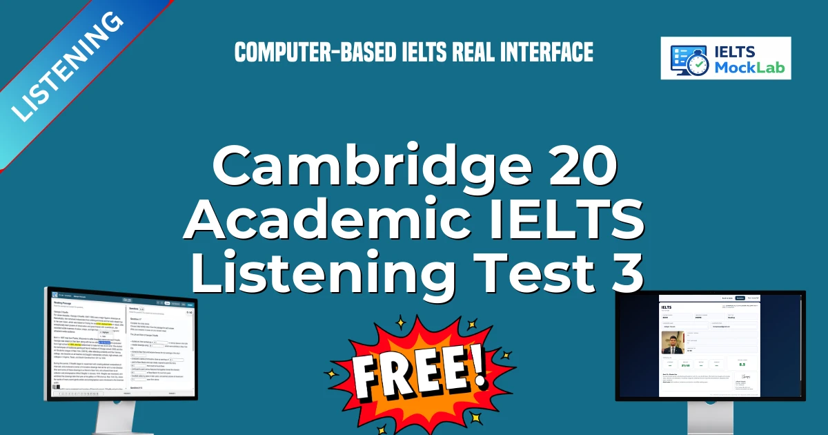 Cambridge 20 Academic IELTS Listening Test 3 featured image