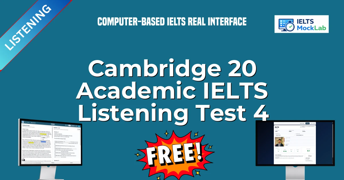 Cambridge 20 Academic IELTS Listening Test 4 featured image