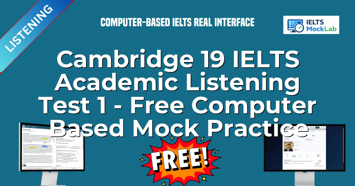 Cambridge 19 IELTS Academic Listening Test 1 - Free Computer Based Mock Practice featured image