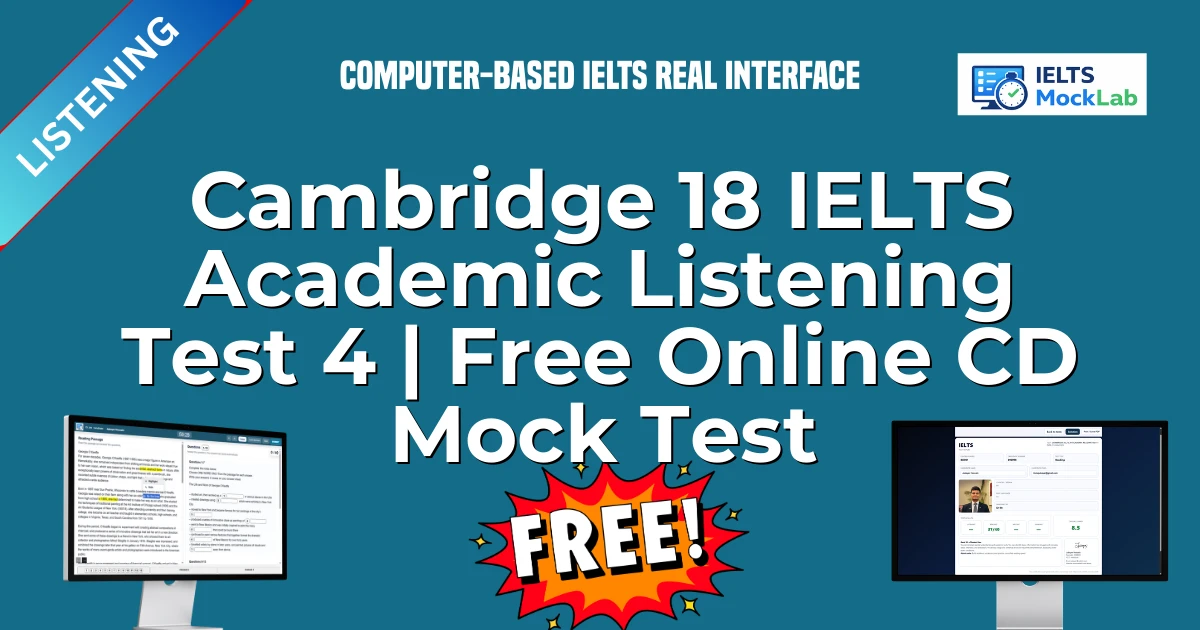 Cambridge 18 IELTS Academic Listening Test 4 | Free Online CD Mock Test featured image