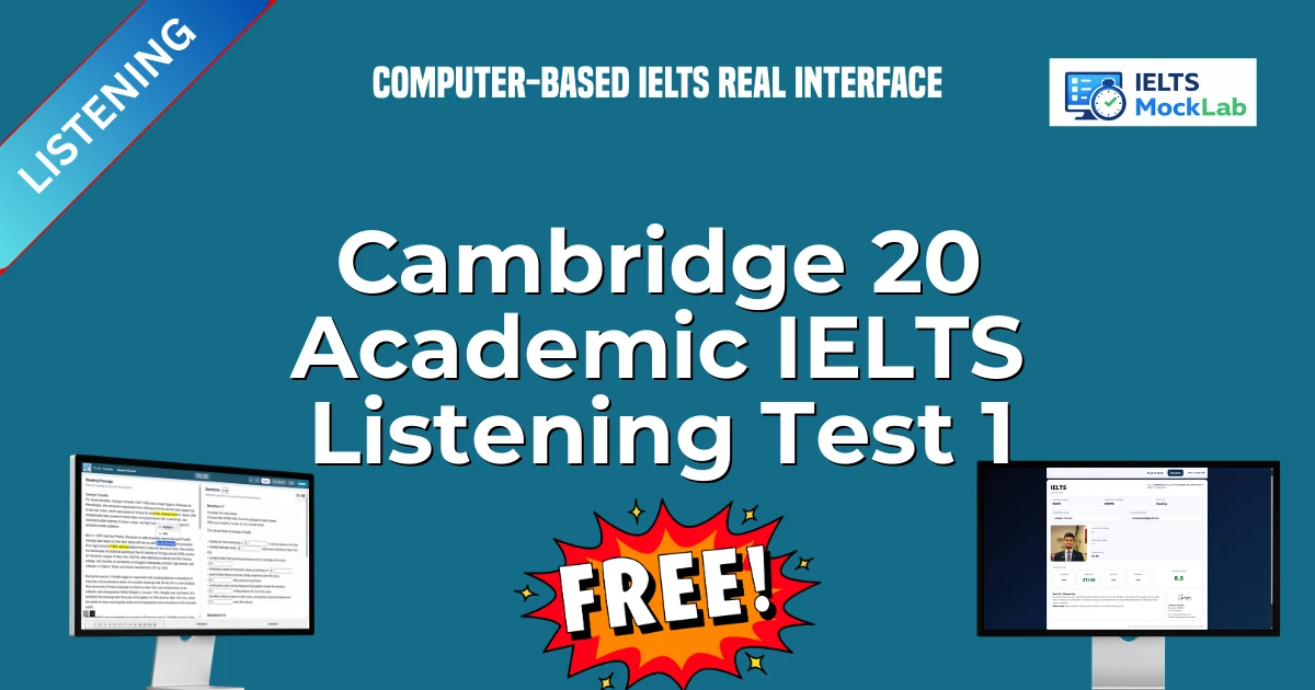 Cambridge 20 Academic IELTS Listening Test 1 featured image