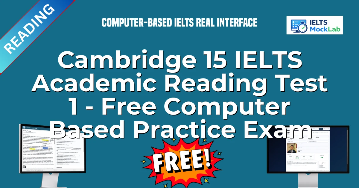 Cambridge 15 IELTS Academic Reading Test 1 - Free Computer Based Practice Exam featured image
